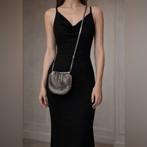 Whiting and Davis International Vintage Mesh Crossbody Bag Purse Silver